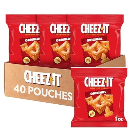 Cheez-It Cheese Crackers, Baked Snack Crackers, Lunch Snacks, Original (40 Packs)