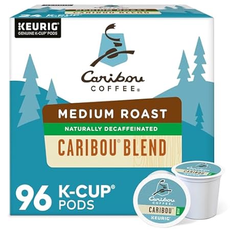 Caribou Coffee Caribou Blend Decaf Keurig Single-Serve K-Cup Pods, Medium Roast Coffee, 96 Count (Pack of 4)