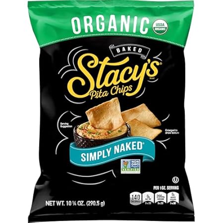 Stacy's Pita Chips, Organic Simply Naked Baked Chips, 10.25 Oz Snack Bag