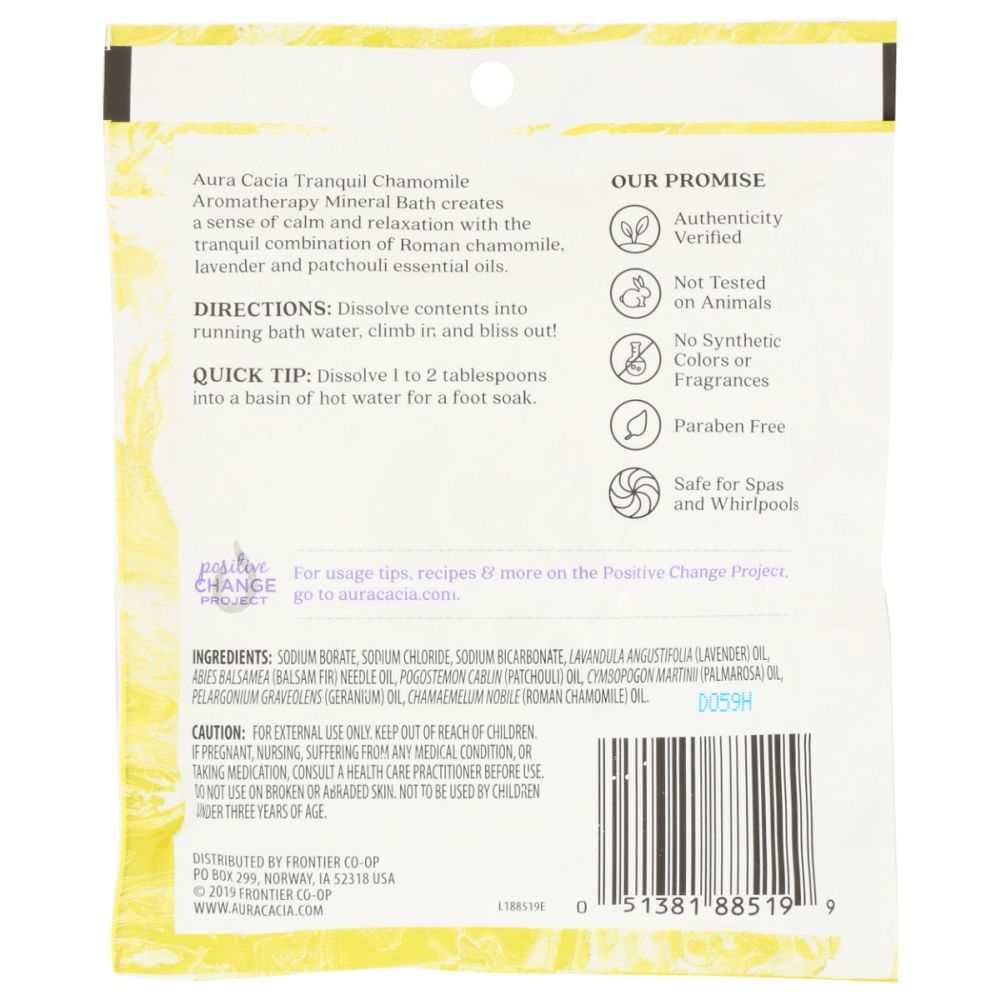 AURA CACIA Aromatherapy Mineral Bath Tranquil Chamomile-Relaxing 2.5oz