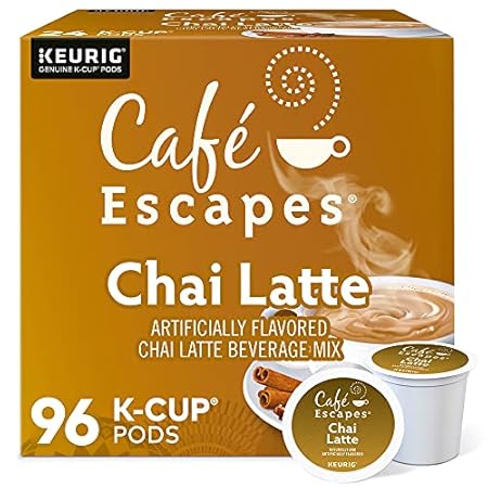 Cafe Escapes Chai Latte Keurig Single-Serve K-Cup Pods, 96 Count