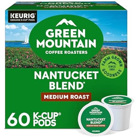 Green Mountain Coffee Roasters Nantucket Blend, Keurig Single Serve K-Cup Pods, Medium Roast Coffee, 60 Count, (6 Packs of 10)