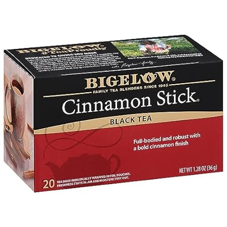 Bigelow Tea Cinnamon Stick Black Ceffeinated Bags, 20 Count, Pack of 6