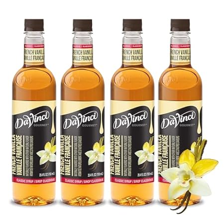 DaVinci Gourmet Classic French Vanilla Syrup, 25.4 Fluid Ounces (Pack of 4)