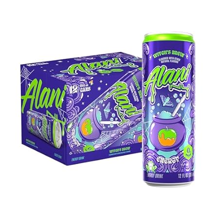 Alani Nu WITCH'S BREW Sugar Free, Low Calorie Energy Drinks, 200mg Caffeine, Antioxidants, Biotin B Vitamins, Zero Sugar, 15 Calories or Less, 12 Fl Oz Cans (12 Pack)