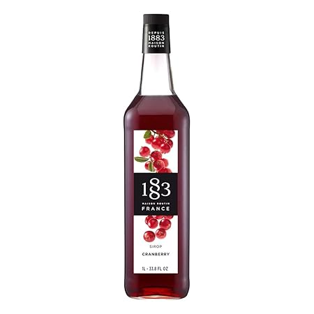 1883 Cranberry for Drinks, Made in France, 1 Liter Glass Bottle