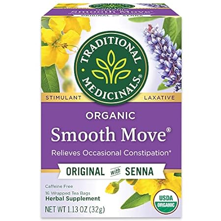 Traditional Medicinals Smooth Move, Helps Relieve Constipation Overnight, 16 Teabags