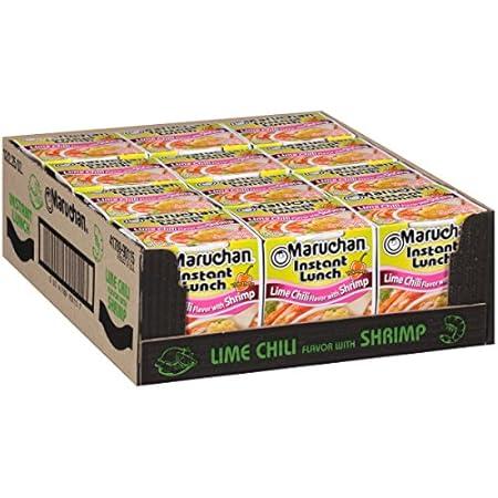 Maruchan Instant Lunch Lime Chili Flavor with Shrimp, 2.25 Oz, Pack of 12