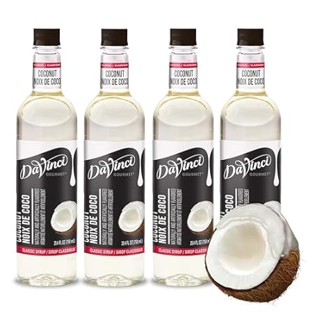 DaVinci Gourmet Classic Coconut Syrup, 25.4 Fluid Ounces (Pack of 4)
