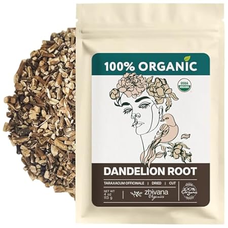 Dandelion Root Organic - Dandelion Tea - Diente de Leon Organico – Natural Cleansing, Gut Flora, Digestion, Liver, Skin – 4 oz