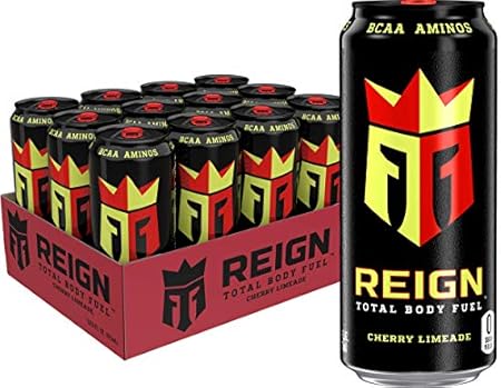 Reign Total Body Fuel, Cherry Limeade, Fitness & Performance Drink, 16 Fl Oz (Pack of 12)