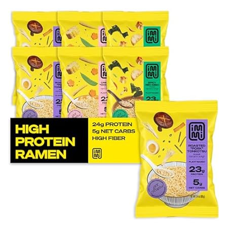 immi Variety Pack Ramen, Creamy "Chicken", Spicy Red Miso, Roasted "Pork" Tonkotsu, 100% Plant Based, Keto Friendly, High Protein, Low Carb, Packaged Noodle Meal Kit, Ready to Eat, 6 Pack