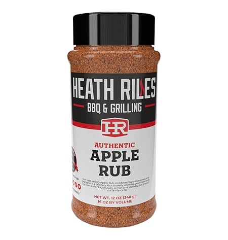 Heath Riles BBQ Rub - Apple Seasoning, Champion Pitmaster Recipe, Legendary Rubs For Smoking & Grilling, 70+ BBQ Championships, 12 oz.