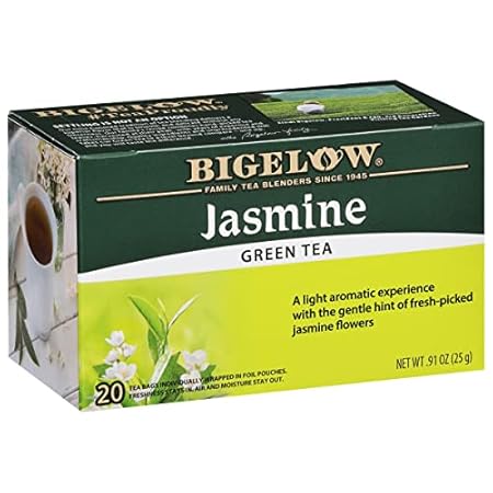 Bigelow Jasmine Green Tea, 20 Bags, All Natural, 0.91 Ounces (Pack Of 6)