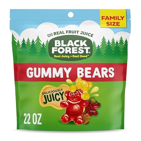 Black Forest Gummy, Bears, Fruit Flavor, Deliciously Juicy, Made with Real Fruit Juice, 22 oz
