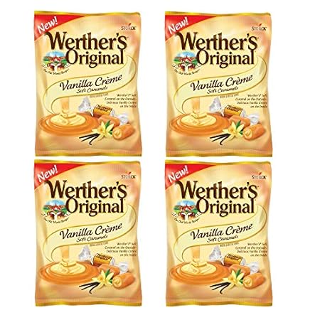 Werther's Original Vanilla Creme Soft Caramels, 4.51 Oz Pack of 4