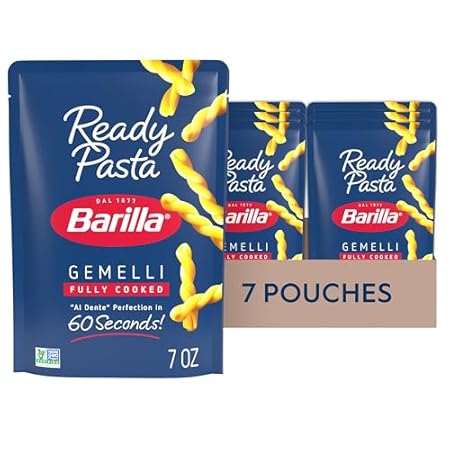 Barilla Ready Pasta, Fully Cooked Gemelli Pasta, Non-GMO & Kosher, 7 oz (Pack of 7)