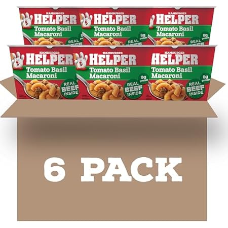 Hamburger Helper Tomato Basil Macaroni Microwave Cup, 2 oz, 6 per Case