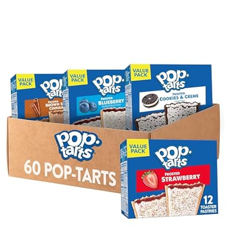 Pop-Tarts Toaster Pastries, Breakfast Foods, Kids Snacks, Variety Pack (60 Pop-Tarts)