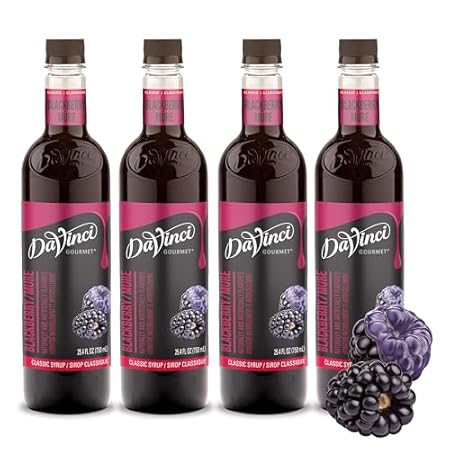 DaVinci Gourmet Classic Blackberry Syrup, 25.4 Fluid Ounces (Pack of 4)