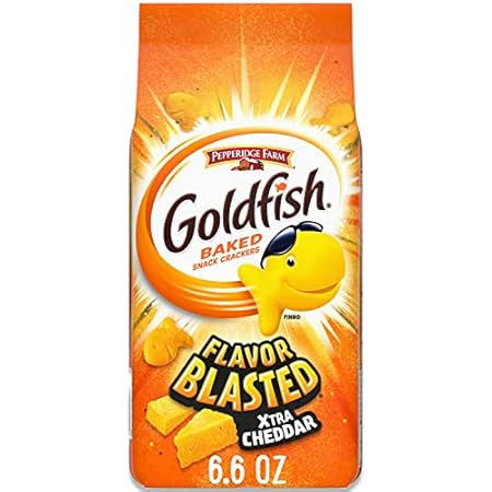 Goldfish Flavor Blasted Xtra Cheddar Cheese Crackers, Baked Snack Crackers, 6.6 oz Bag