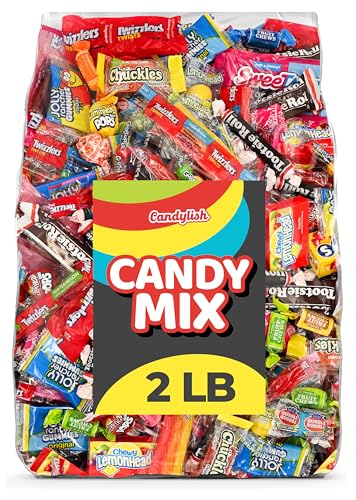 Candylish Candy Mix Variety Pack Bulk Assorted Individually Wrapped Big Bag of Candy for Piñata Stuffers, Goodie Bags, Birthday Parties, Kids’ Treats & Party Favors 2 lbs