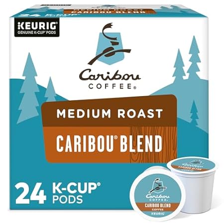 Caribou Coffee Keurig Single-Serve K-Cup Pods, Caribou Blend Medium Roast Coffee, 24 Count