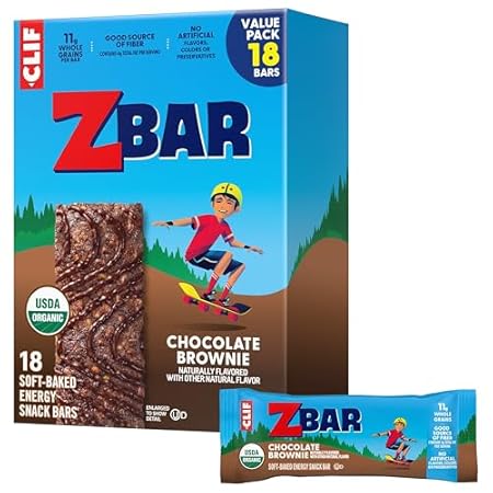 CLIF Kid Zbar - Chocolate Brownie - Soft Baked Whole Grain Snack Bars - USDA Organic - Non-GMO - Plant-Based - 1.27 oz. (18 Pack)