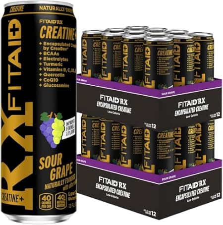 LIFEAID FITAID RX Recovery Blend Plus Creatine, BCAAs, Glucosamine, Turmeric, B-Complex, Electrolytes, 100% Clean, Paleo, Vegan and Gluten-Free, 12 Fl Oz. cans (Pack of 24)