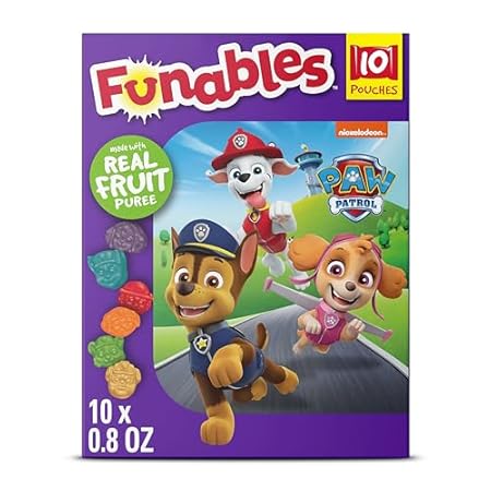 Funables Fruity Snacks, PAW Patrol, Assorted Fruit, Flavored Snacks, 0.8 oz 10 ct