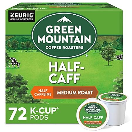 Green Mountain Coffee Roasters Half Caff Keurig Single-Serve K-Cup pods, Medium Roast Coffee, 72 Count
