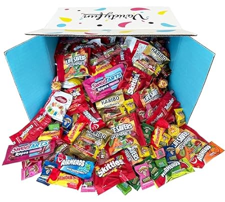 Halloween Bulk Assorted Fruit Candy - Starburst, Skittles, Gummy Life Savers, Air Heads, Jolly Rancher, Sour Punch, Haribo Gold-Bears, Gummy Bears & Twizzlers (96 Oz Variety Pack)