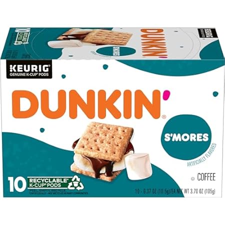 Dunkin’ Medium Roast S’mores Flavored Coffee, 60 Keurig K-Cup Pods