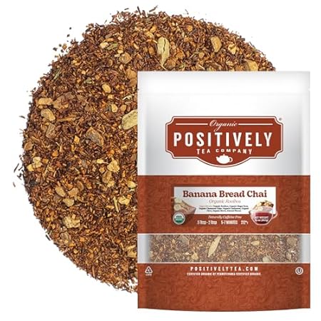 Organic Positively Tea Company, Banana Bread Chai Rooibos Tea, Loose Leaf, 16 Ounce