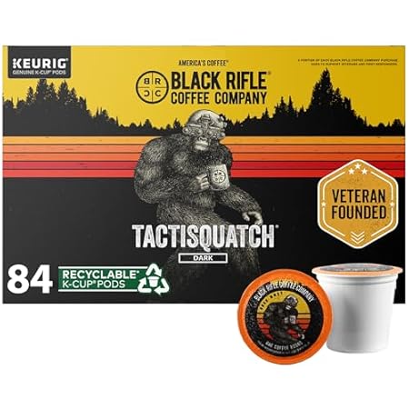 Black Rifle Coffee Company Tactisquatch, 84 Count, Dark Roast K Cups - Single Serve K Cups Coffee Pods - Kcup Pods Compatible with .0 & 2.0 - Made from Arabica Beans