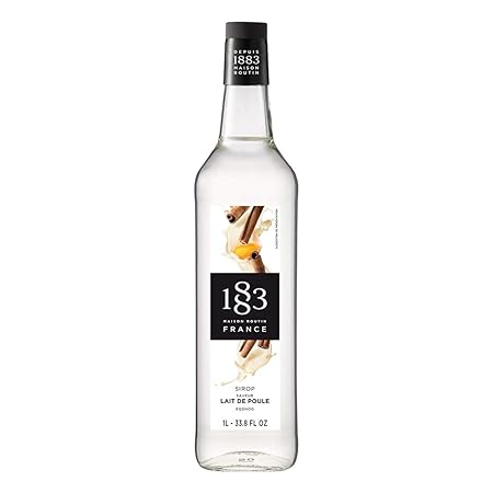 1883 Eggnog Syrup for Drinks, Made in France, 1 Liter Glass Bottle