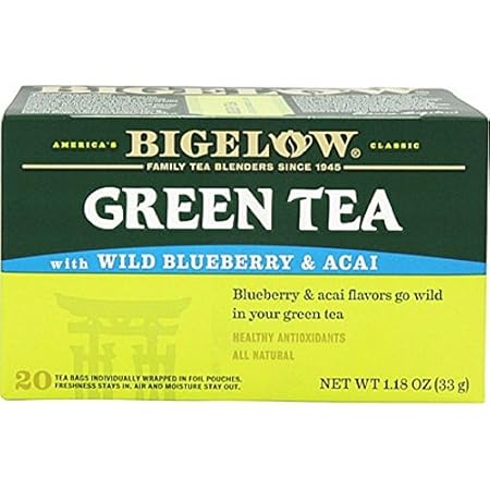 Bigelow Tea Green Tea with Blueberry - Case of 6 - 20 BAG