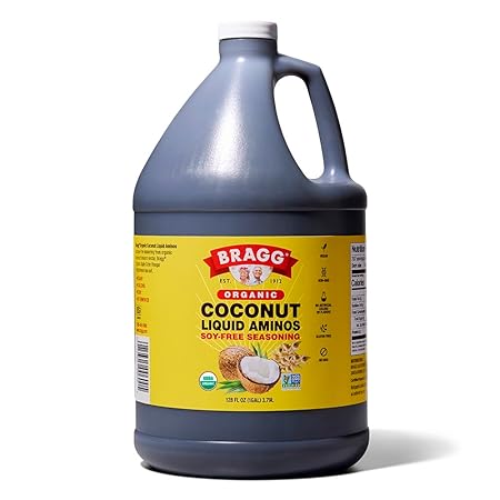 Bragg Organic Coconut Aminos, Soy-Free Seasoning - Vegan, Gluten Free, No GMO’s, Kosher Certified (128 Ounce)