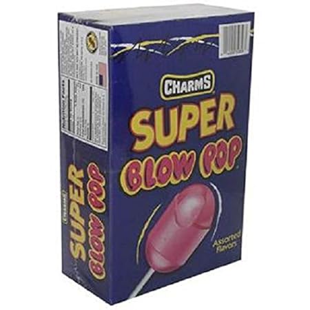Charms Super Blow Pop Lollipops - Dual Candy and Gum Suckers - Bulk Treats for Kids and Adults - Assorted Flavors, 48 Count