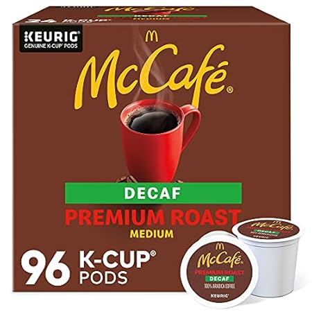 McCafe Premium Roast Decaf Coffee, Single Serve Keurig K-Cup Pods, Decaffeinated, 96 Count (4 Packs of 24)