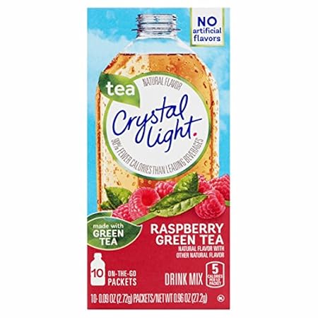 Crystal Light On The Go Raspberry Green Tea, 10-Packet Box (Pack of 6)