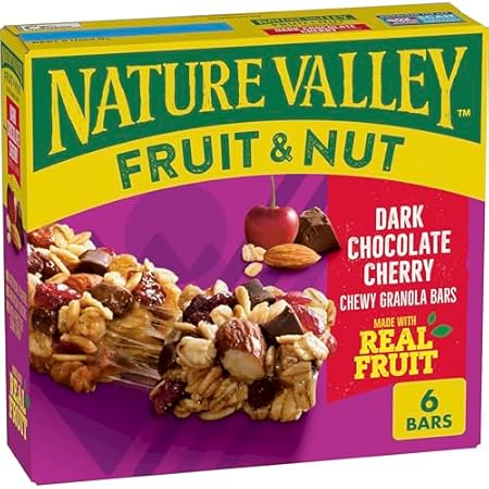 Nature Valley Fruit and Nut Granola Bars, Dark Chocolate Cherry, 6 ct, 7.4 OZ