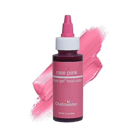 Chefmaster Rose Pink Liqua-Gel® Food Coloring | Vibrant Color | Professional-Grade Dye for Icing, Frosting, Fondant | Baking & Decorating | Fade-Resistant | Easy-to-Use | Made in USA | 2.3 oz