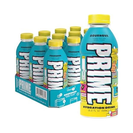 PRIME Hydration SOURNOVA, Sports Drinks, Electrolyte Enhanced for Replenishing Fluids, 250mg BCAAs, B Vitamins, Antioxidants, Low Sugar, 16.9 Fl Oz, 12 Pack
