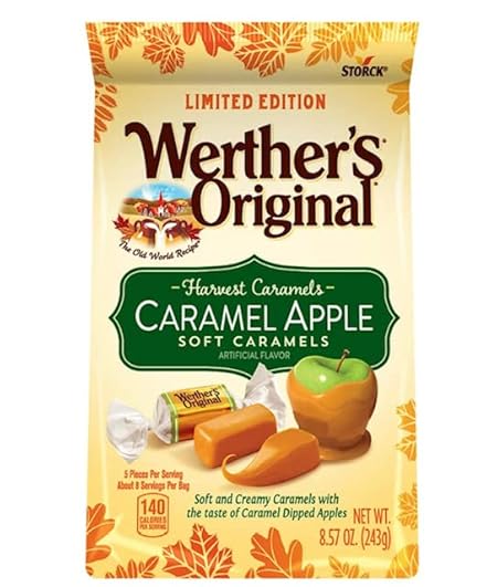Werther's Original Caramel Apple Soft Caramels Harvest Caramels 8.57 Oz (Pack of 2)
