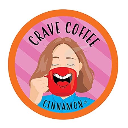 Crave Beverages Flavored Coffee Pods, Compatible with Keurig K-Cup Brewers, Cinnamon, 100 Count