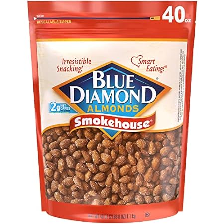 Blue Diamond Almonds Smokehouse Flavored Snack Nuts, 40 Oz Resealable Bag (Pack of 1)
