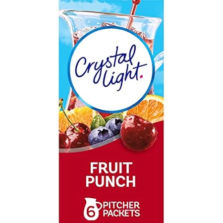 Crystal Light Sugar-Free Fruit Punch Low Calories Powdered Drink Mix 6 Count Pitcher Packets