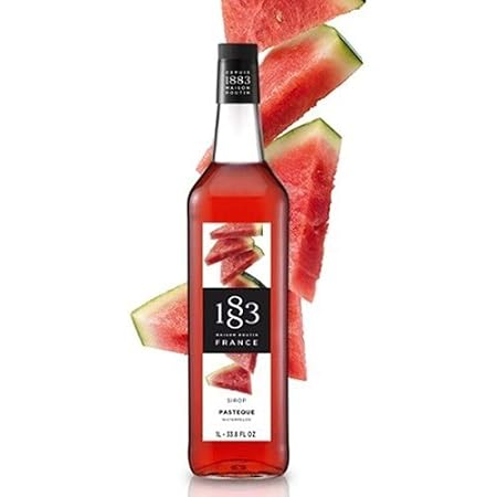 1883 Watermelon Syrup for Drinks, Made in France, 1 Liter Glass Bottle
