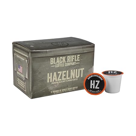 Black Rifle Coffee Company Hazelnut, Flavored Medium Roast Coffee Pods, 12 Single Serve Coffee Pods